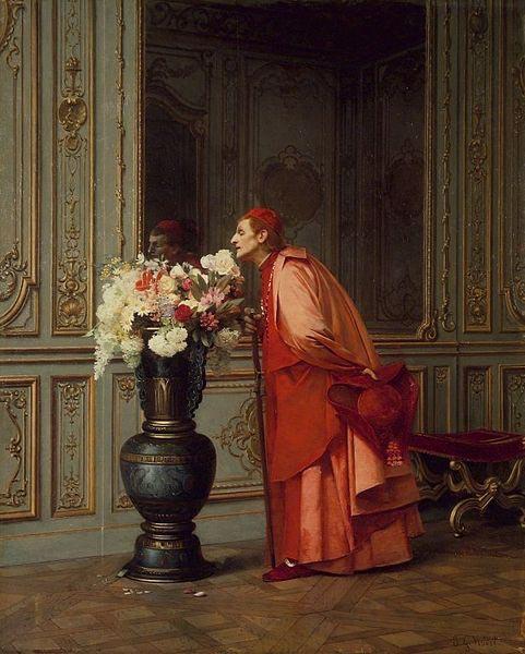 Jehan Georges Vibert An Embarrassment of Choices, or A Difficult Choice oil painting image